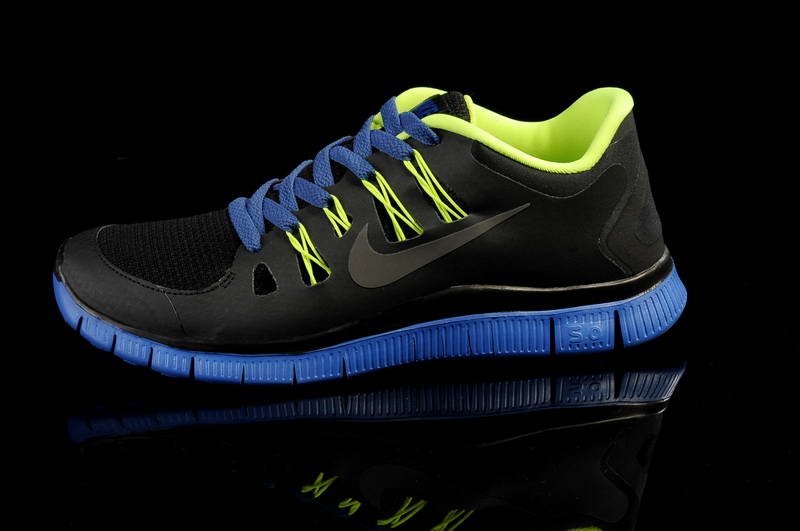Nike Free Run 5.0 V2 Mens Running Shoes New Breathable Black Blue Olive (3)